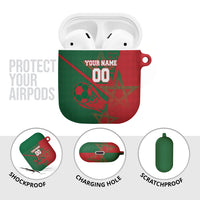 Personalized Morocco Football AirPods Case Geometric Star Flag Soccer National Pride
