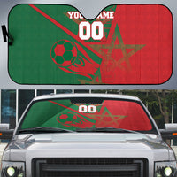 Personalized Morocco Football Auto Sun Shade Geometric Star Flag Soccer National Pride