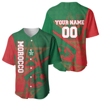 Personalized Morocco Football Baseball Jersey Geometric Star Flag Soccer National Pride
