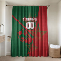 Personalized Morocco Football Bathroom Set Geometric Star Flag Soccer National Pride