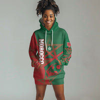 Personalized Morocco Football Hoodie Dress Geometric Star Flag Soccer National Pride