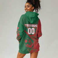 Personalized Morocco Football Hoodie Dress Geometric Star Flag Soccer National Pride