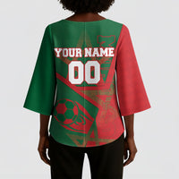 Personalized Morocco Football Kimono Sleeve Blouse Geometric Star Flag Soccer National Pride