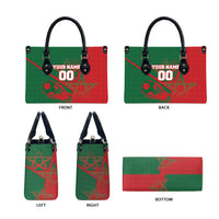 Personalized Morocco Football Leather Bag Geometric Star Flag Soccer National Pride