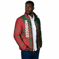 Personalized Morocco Football Padded Jacket Geometric Star Flag Soccer National Pride