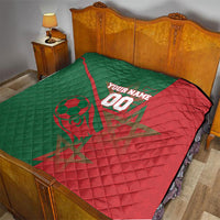 Personalized Morocco Football Quilt Geometric Star Flag Soccer National Pride