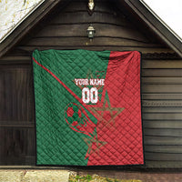 Personalized Morocco Football Quilt Geometric Star Flag Soccer National Pride