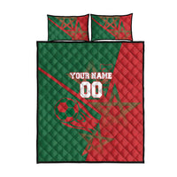 Personalized Morocco Football Quilt Bed Set Geometric Star Flag Soccer National Pride