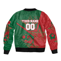 Personalized Morocco Football Sleeve Zip Bomber Jacket Geometric Star Flag Soccer National Pride