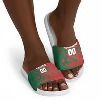 Personalized Morocco Football Slide Sandals Geometric Star Flag Soccer National Pride