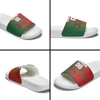 Personalized Morocco Football Slide Sandals Geometric Star Flag Soccer National Pride