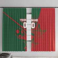 Personalized Morocco Football Window Curtain Geometric Star Flag Soccer National Pride