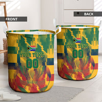 Personalized South Africa Football Laundry Basket South African Flag Inspiration - Soccer Graphic Bold Color Blocks