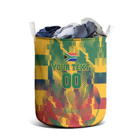 Personalized South Africa Football Laundry Basket South African Flag Inspiration - Soccer Graphic Bold Color Blocks