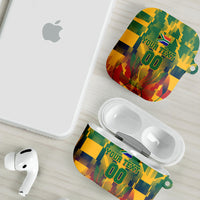 Personalized South Africa Football AirPods Case South African Flag Inspiration - Soccer Graphic Bold Color Blocks