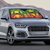 Personalized South Africa Football Auto Sun Shade South African Flag Inspiration - Soccer Graphic Bold Color Blocks