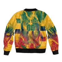 Personalized South Africa Football Bomber Jacket South African Flag Inspiration - Soccer Graphic Bold Color Blocks