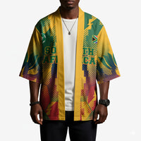 Personalized South Africa Football Kimono South African Flag Inspiration - Soccer Graphic Bold Color Blocks