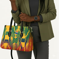 Personalized South Africa Football Leather Bag South African Flag Inspiration - Soccer Graphic Bold Color Blocks