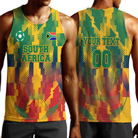 Personalized South Africa Football Men Tank Top South African Flag Inspiration - Soccer Graphic Bold Color Blocks