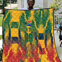 Personalized South Africa Football Quilt South African Flag Inspiration - Soccer Graphic Bold Color Blocks