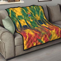 Personalized South Africa Football Quilt South African Flag Inspiration - Soccer Graphic Bold Color Blocks