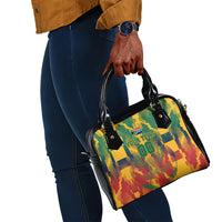 Personalized South Africa Football Shoulder Handbag South African Flag Inspiration - Soccer Graphic Bold Color Blocks