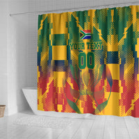 Personalized South Africa Football Shower Curtain South African Flag Inspiration - Soccer Graphic Bold Color Blocks