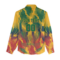 Personalized South Africa Football Women Casual Shirt South African Flag Inspiration - Soccer Graphic Bold Color Blocks