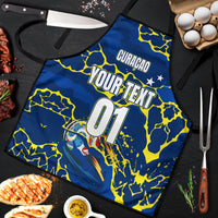Personalized Curacao Football Apron Caribbean Splash Paint Soccer Graphic