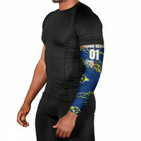 Personalized Curacao Football Arm Sleeves Caribbean Splash Paint Soccer Graphic