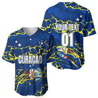 Personalized Curacao Football Baseball Jersey Caribbean Splash Paint Soccer Graphic