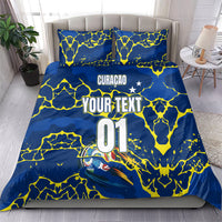 Personalized Curacao Football Bedding Set Caribbean Splash Paint Soccer Graphic