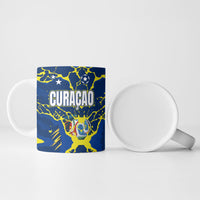 Personalized Curacao Football Ceramic Mug Caribbean Splash Paint Soccer Graphic