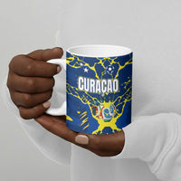 Personalized Curacao Football Ceramic Mug Caribbean Splash Paint Soccer Graphic