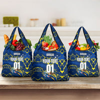 Personalized Curacao Football Grocery Bag Caribbean Splash Paint Soccer Graphic