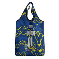 Personalized Curacao Football Grocery Bag Caribbean Splash Paint Soccer Graphic
