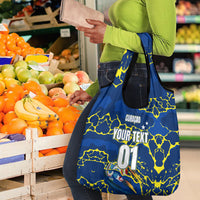 Personalized Curacao Football Grocery Bag Caribbean Splash Paint Soccer Graphic