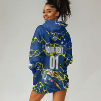 Personalized Curacao Football Hoodie Dress Caribbean Splash Paint Soccer Graphic