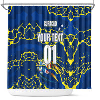 Personalized Curacao Football Shower Curtain Caribbean Splash Paint Soccer Graphic