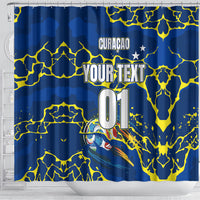 Personalized Curacao Football Shower Curtain Caribbean Splash Paint Soccer Graphic