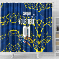 Personalized Curacao Football Shower Curtain Caribbean Splash Paint Soccer Graphic