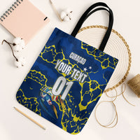 Personalized Curacao Football Tote Bag Caribbean Splash Paint Soccer Graphic