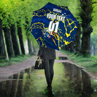 Personalized Curacao Football Umbrella Caribbean Splash Paint Soccer Graphic