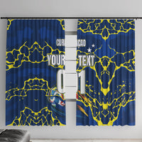 Personalized Curacao Football Window Curtain Caribbean Splash Paint Soccer Graphic