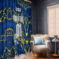 Personalized Curacao Football Window Curtain Caribbean Splash Paint Soccer Graphic