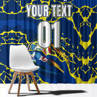 Personalized Curacao Football Window Curtain Caribbean Splash Paint Soccer Graphic