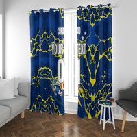 Personalized Curacao Football Window Curtain Caribbean Splash Paint Soccer Graphic