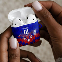 Personalized Haiti Football AirPods Case Brush Stroke Soccer Graphic Flag Colors