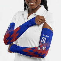 Personalized Haiti Football Arm Sleeves Brush Stroke Soccer Graphic Flag Colors